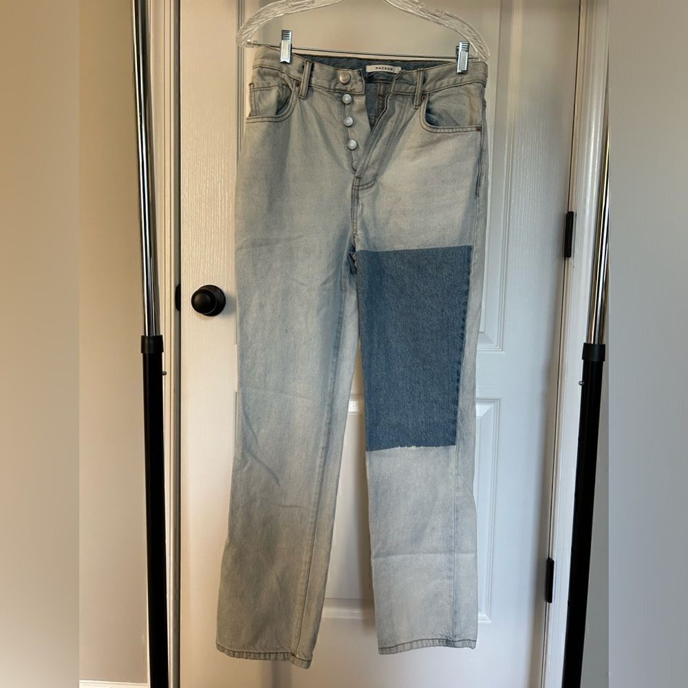 PACSUN Women’s Dad Jean with Patches Size 26 Button Fly